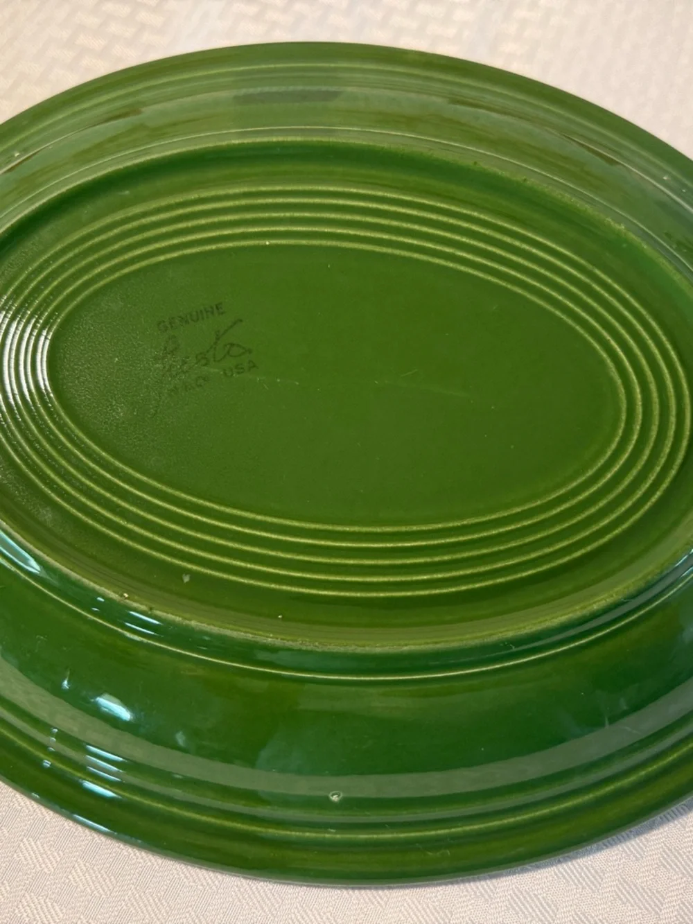 Fiesta Vintage Green Oval Ceramic Serving Platter